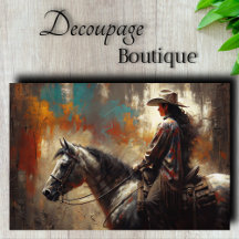 Cowgirl Profiel Decoupage