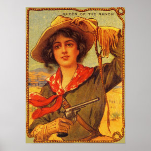 Cowgirl "Queen of the Ranch"-affiche Poster