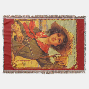 Cowgirl "Queen of the Ranch" Throw Blanket Deken