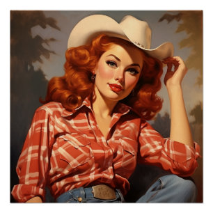 Cowgirl Reverie in stijl: Wild West fluistert Perfect Poster