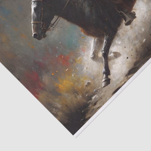 Cowgirl Riding Black Horse Canyon Decoupage  Tissuepapier (Detail)