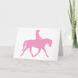 Cowgirl Riding Haarpaard (roze) Kaart