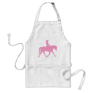 Cowgirl Riding Haarpaard (roze) Standaard Schort