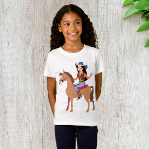 Cowgirl Rijden Een Paard Meisjes T-shirt