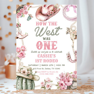 Cowgirl Rodeo 1e verjaardag Hoe het Westen Eén Was Kaart