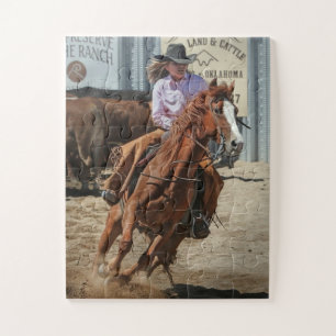 Cowgirl Rodeo Horse Horseback Ride Westerne sport Legpuzzel