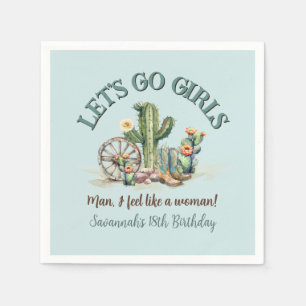 Cowgirl Rodeo laat meisjes avondje uit Blauwgroen  Servet