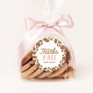 Cowgirl Rodeo Verjaardagsfeestje Dank je Ronde Sticker