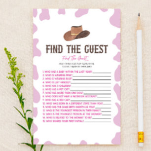 Cowgirl Rodeo Vind het gast Baby shower spel Briefpapier