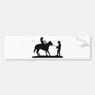 Cowgirl Roping Cowboy Bumpersticker