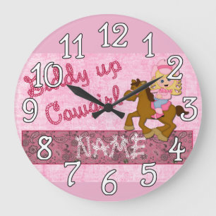 Cowgirl rose design occidental Wall Horloge