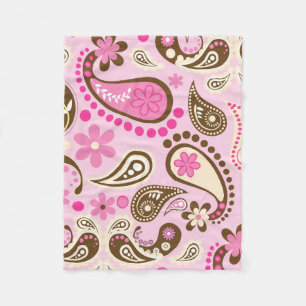 Cowgirl Roze Bruin Paisley Bloemen Landelijk Texas Fleece Deken