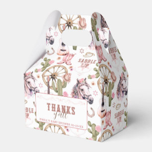 Cowgirl Roze Western Baby shower Favoriet Box Bedankdoosjes