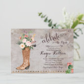 Cowgirl Rustic Bridal Shower Kaart (Staand voorkant)