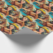 Cowgirl schilderij Cadeaupapier (Hoek)