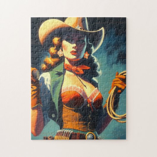  Cowgirl schilderij Legpuzzel (Verticaal)