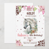 Cowgirl, selle up, sauvage, invitation de cheval b (Devant / Derrière)