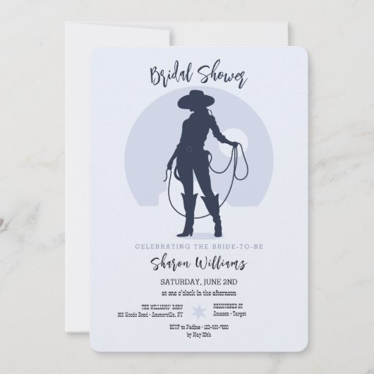 Cowgirl Silhouette Vrijgezellenfeest Kaart (Voorkant)