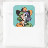 Cowgirl Skeleton Halloween Stickers (Tas)