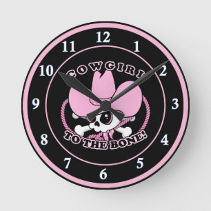 Cowgirl Skull Ronde Klok