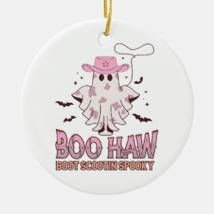 Cowgirl Spooky Grappige Westerse Halloween Keramisch Ornament