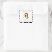 Cowgirl Square Stickers Labels Verjaardagsgunst (Tas)