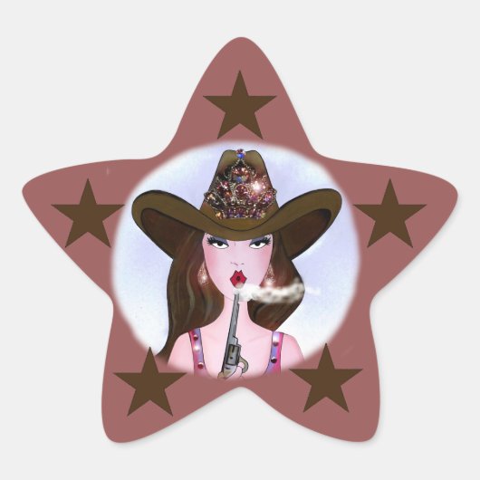 Cowgirl Star Stickers (Voorkant)