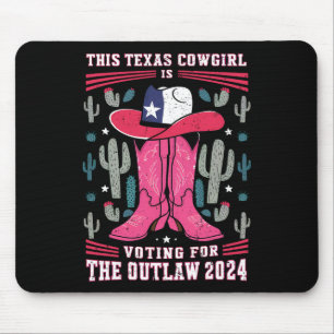 Cowgirl stemt voor Outlaw Funny Pro Trump 2024 WOM Muismat