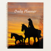 Cowgirl Sunset Horseback Ride Daily Planner (Devant)