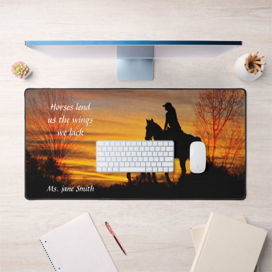 Cowgirl Sunset Horseback Ride Desk Mat (Bureau 1)