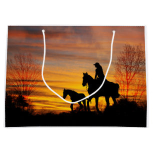 Cowgirl Sunset Horseback Ride Gift Bag Groot Cadeauzakje