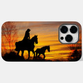 Cowgirl Sunset Horseback Ride iPhone / coque ipad (Verso (horizontal))