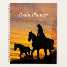 Cowgirl Sunset Paardrijden Dagelijkse Planner
