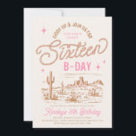Cowgirl Sweet 16 Anniversaire Invitation<br><div class="desc">Première Invitation Rodéo de la Fille Prêt à être personnalisée par vous!</div>