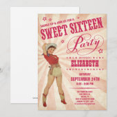 Cowgirl Sweet 16 Invitations (Devant / Derrière)
