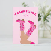 Cowgirl Thank you Card Custom Personalized Bedankkaart (Staand voorkant)