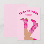 Cowgirl Thank you Card Custom Personalized Bedankkaart (Voorkant / Achterkant)