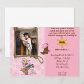 Cowgirl Theme Anniversaire Invitation (Devant / Derrière)
