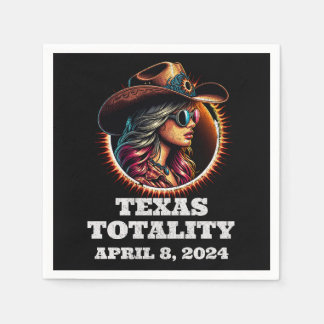 Cowgirl Totaal Zonneverduistering 4.08.2024 Texas Servet