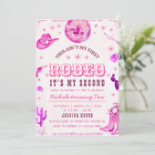 Cowgirl Tweede Rodeo Feest Uitnodiging (Staand voorkant)