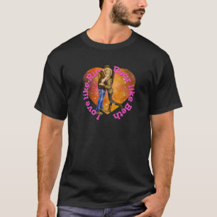 Cowgirl Valentijn Cowboy Dreams Romantic Rip Horse T-shirt
