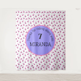 Cowgirl verjaardagsbanner wandkleed