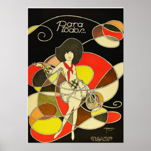 Cowgirl Vintage Art Deco Vrouw Poster – 1920s