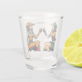 Cowgirl Vrienden Drink Shots Custom Shot Glas (Achterkant)