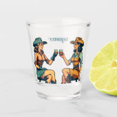 Cowgirl Vrienden Drink Shots Custom Shot Glas (Voorkant)