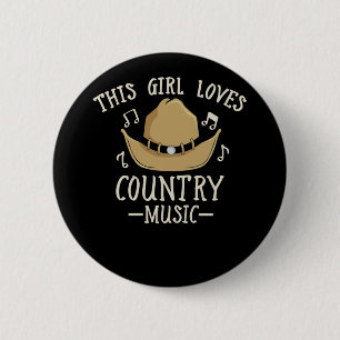 Cowgirl Vrouw Country Music Lover Western dansen Ronde Button 5,7 Cm