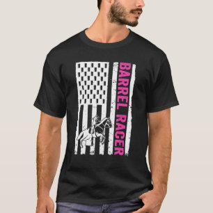 Cowgirl VS Vlag Paard Vat Racing T-shirt