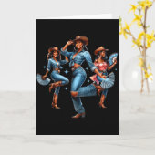 Cowgirl Western Afro Zwarte Vrouwen Afrikaans Zwar Kaart (Gele Bloem)