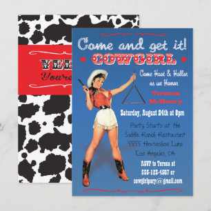 Cowgirl Western Bachelorette/Bridal Party Invite Kaart