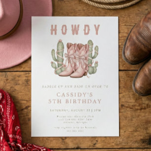 Cowgirl Western Birthday Party in Wilde Westen-sti Kaart